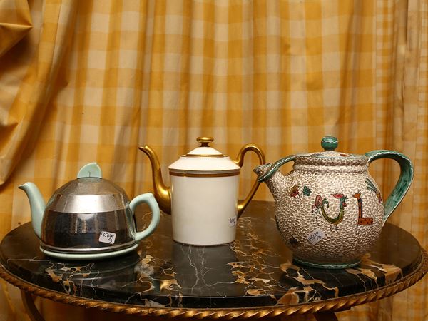Three vintage teapots
