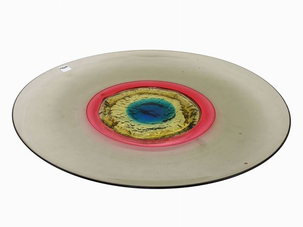 Large blown glass plate  (Murano, second half of the 20th century)  - Auction The Muccia Breda Collection in Villa Donà -  Borbiago of Mira (Venice) - Maison Bibelot - Casa d'Aste Firenze - Milano