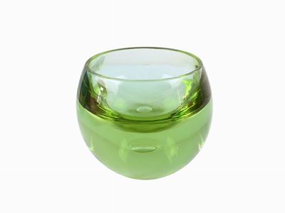 Vaso Globulare in Vetro Sommerso Ambrato