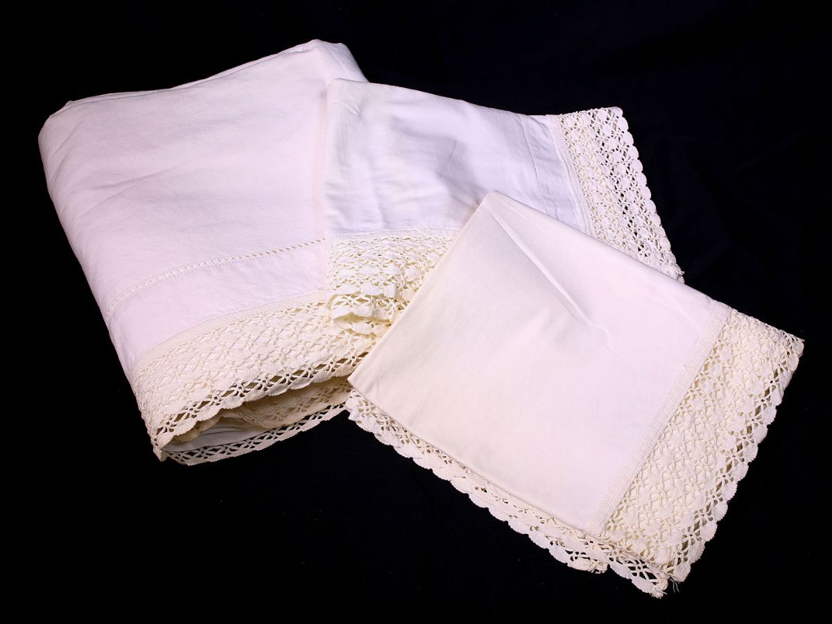 Parure Matrimoniale in Lino Bianco