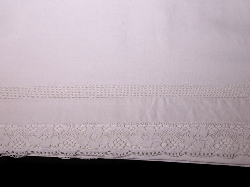 Parure Matrimoniale in Lino Bianco