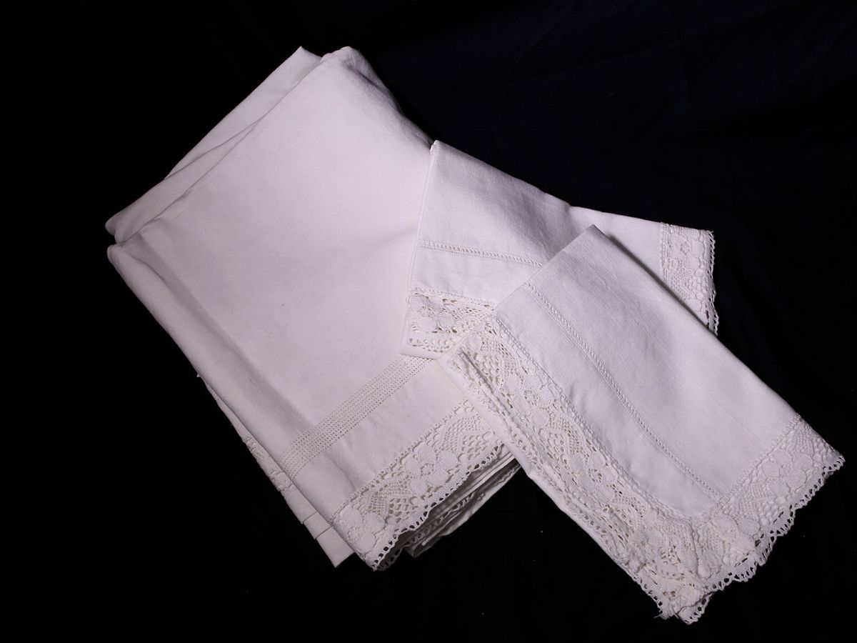 Parure Matrimoniale in Lino Bianco