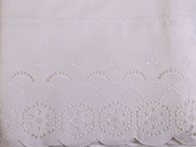 Parure Matrimoniale in Misto Lino Bianco Ricamato