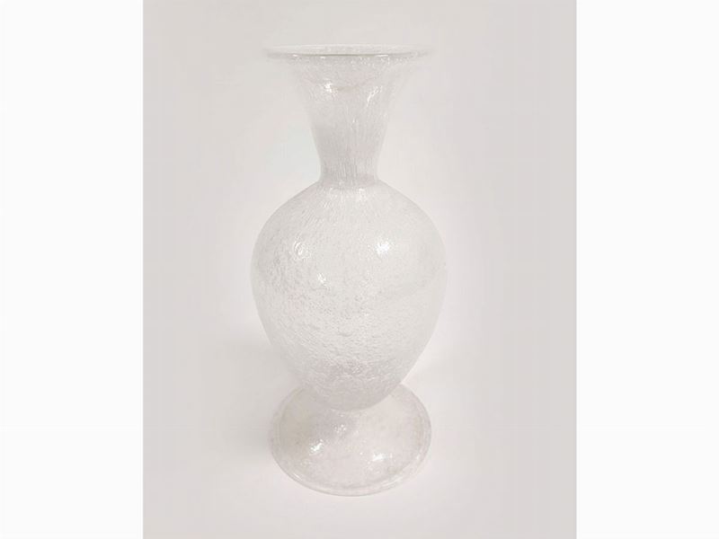 Vaso Avem in Vetro Pulegoso Bianco