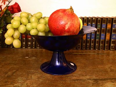 Alzata Barovier e Toso in Vetro Blu