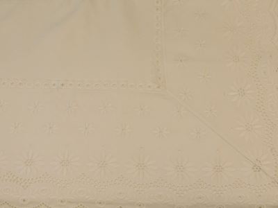 Parure Matrimoniale in Lino e Cotone Bianco