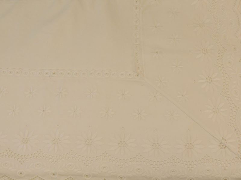 Parure Matrimoniale in Lino e Cotone Bianco