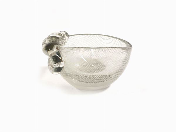A lace crystal bowl with hot side application.
