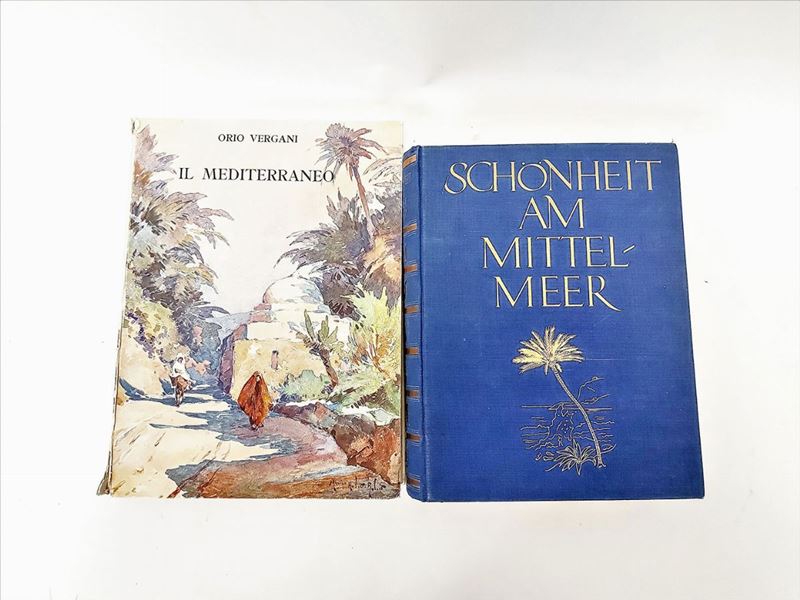 Lotto di Due Libri D'epoca Illustrati Dedicati al Mediterraneo