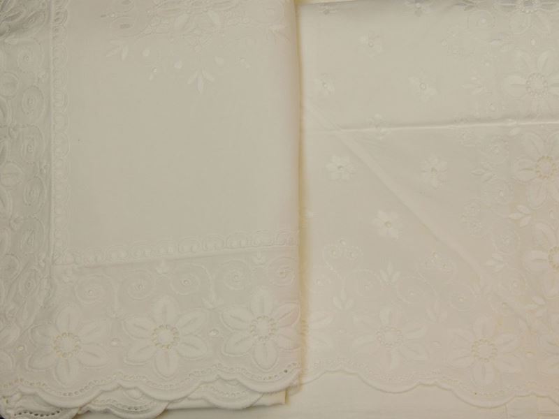 Parure Matrimoniale in Lino Bianco