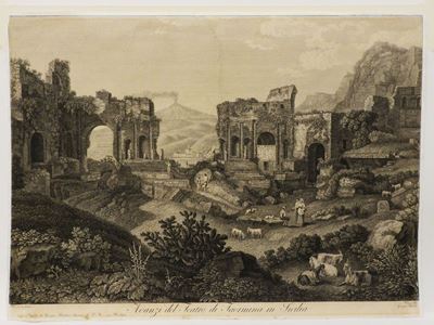 Avanzi del Teatro di Taormina in Sicilia