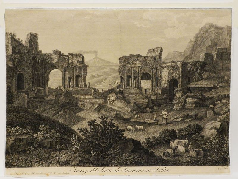 Vincenzo Aloja - Avanzi del Teatro di Taormina in Sicilia