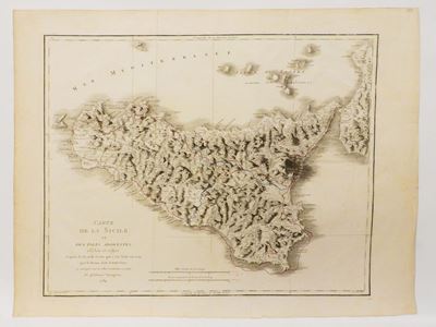 Carte De la Sicile Et Des Isles Adjacentes