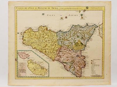 Carte De L'isle Et Royaume De Sicile