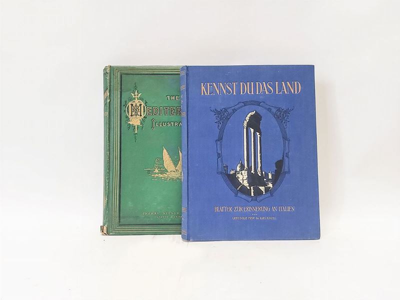 Lotto di Due Libri D'epoca Illustrati Sull'italia e il Mediterraneo