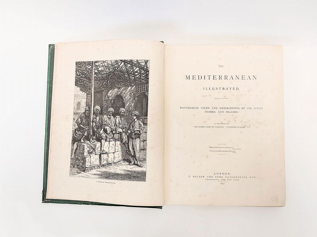 Lotto di Due Libri D'epoca Illustrati Sull'italia e il Mediterraneo