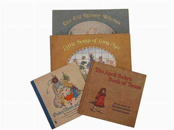 Lotto di quattro libri d'epoca per bambini