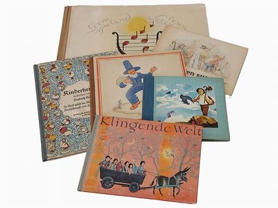 Lotto di Sei Libri D'epoca di Musica per Bambini