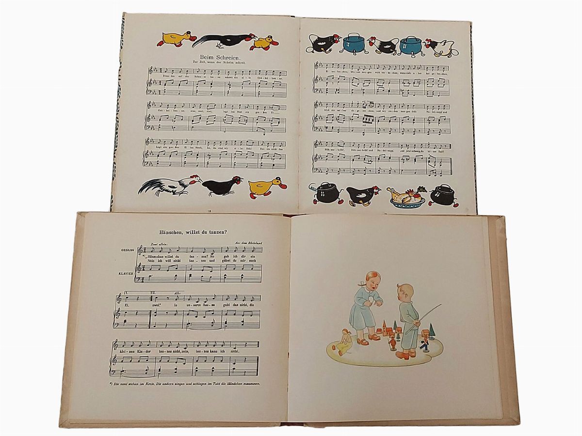 Lotto di Sei Libri D'epoca di Musica per Bambini