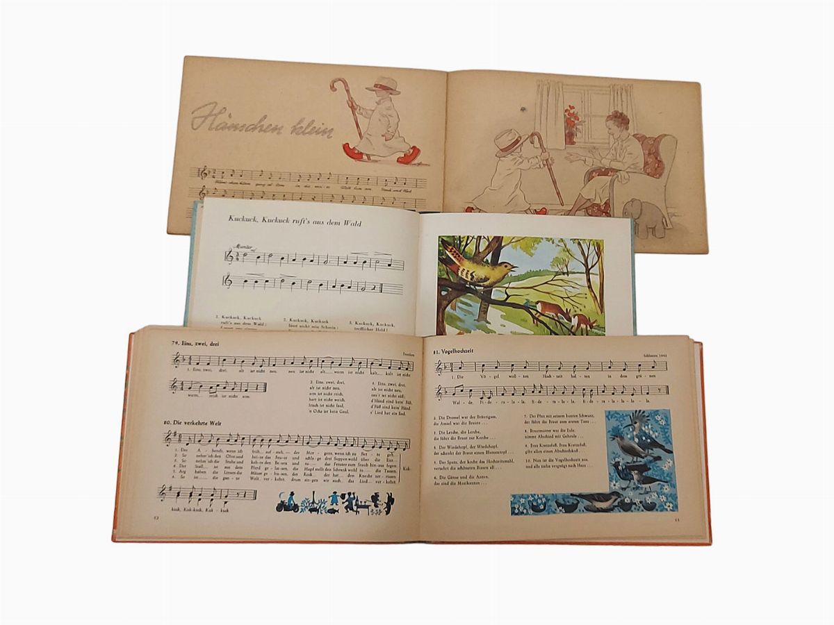 Lotto di Sei Libri D'epoca di Musica per Bambini