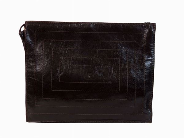 Brown leather handbag, Fendi