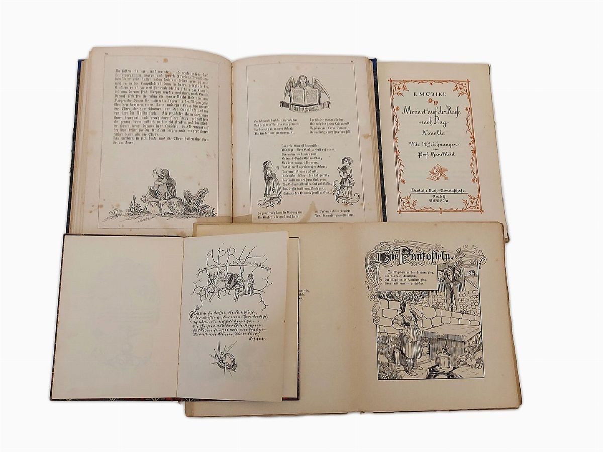 Lotto di Quattro Libri D'epoca Illustrati
