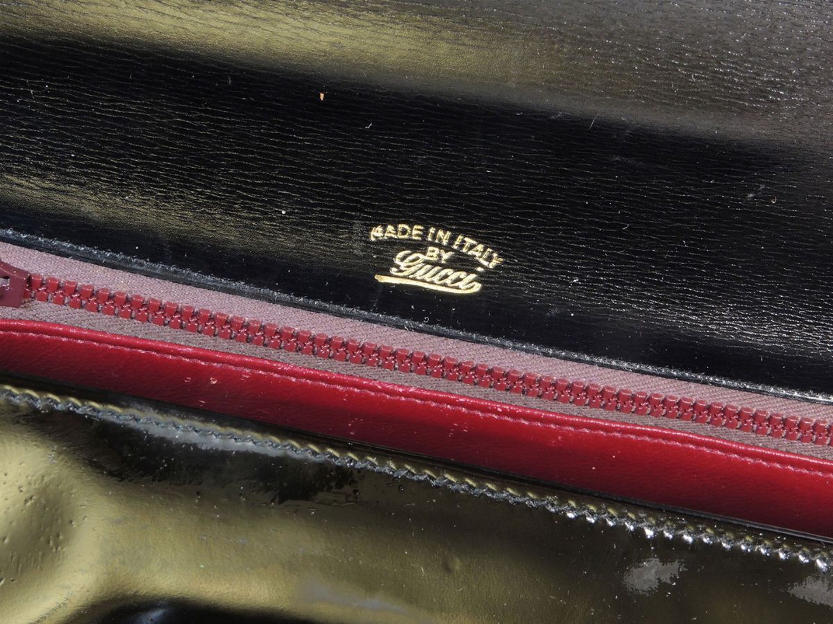 Borsa Bamboo in Pelle Lucida Nera, Gucci