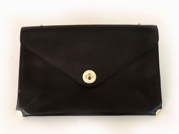 Black leather shoulder bag, Gherardini