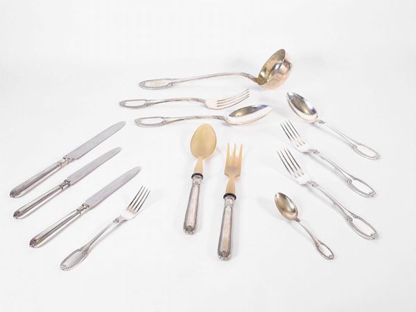 A silver cutlery set