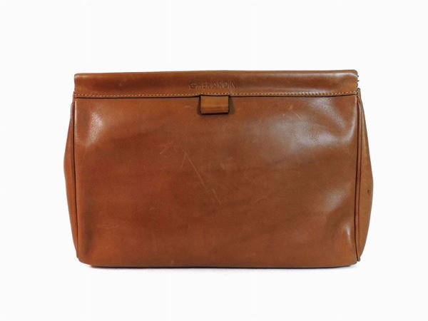 Brown leather handbag, Gherardini