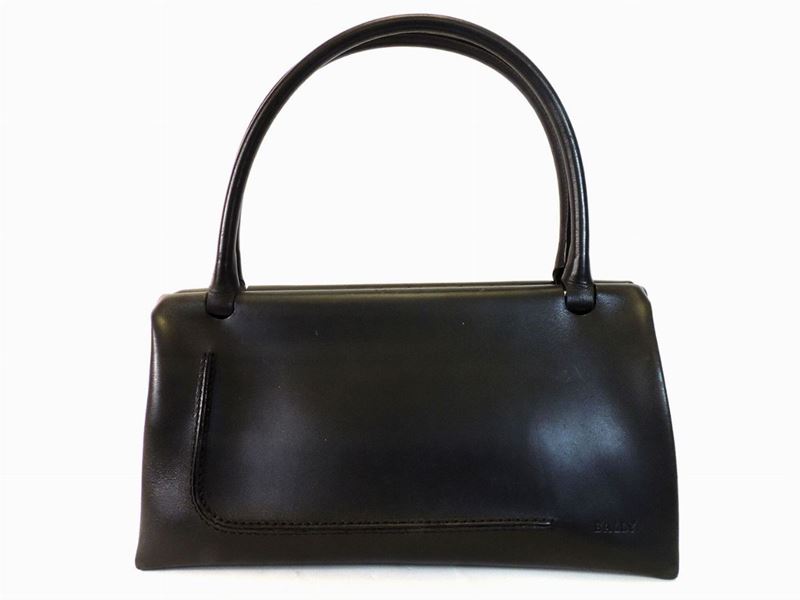 Borsa a Spalla in Pelle Nera, Bally