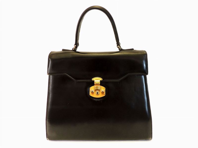 Borsa a Mano in Pelle Nera, Gucci
