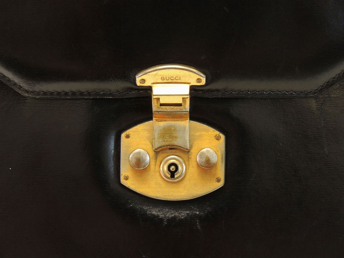 Borsa a Mano in Pelle Nera, Gucci