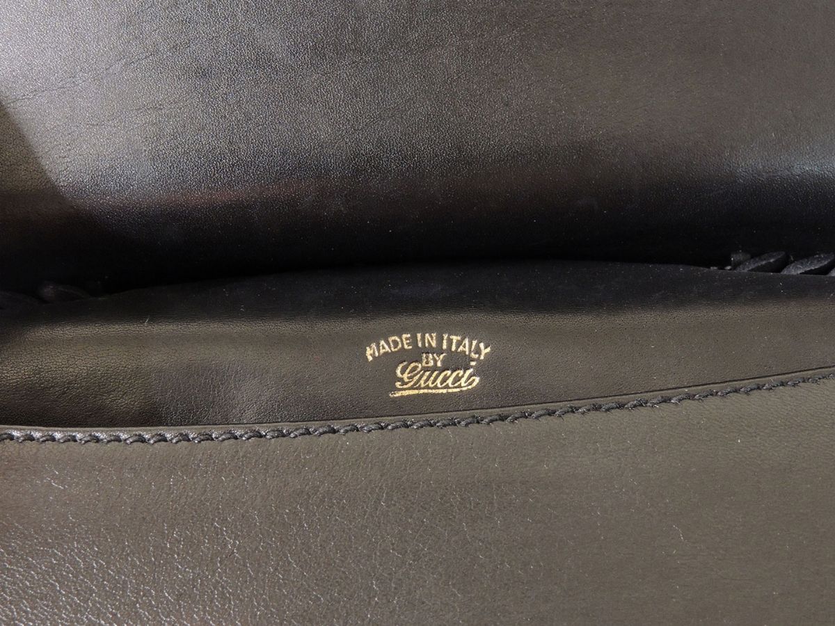 Borsa a Tracolla in Camoscio e Pelle Nera, Gucci