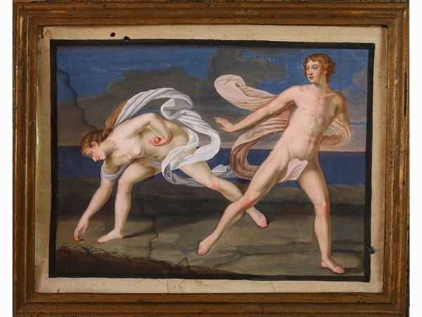 Atalanta and Hippomenes, After Guido Reni  (18th/19th century)  - Auction Furniture and Paintings from the Ancient Fattoria Franceschini, partly from Villa I Pitti - Maison Bibelot - Casa d'Aste Firenze - Milano