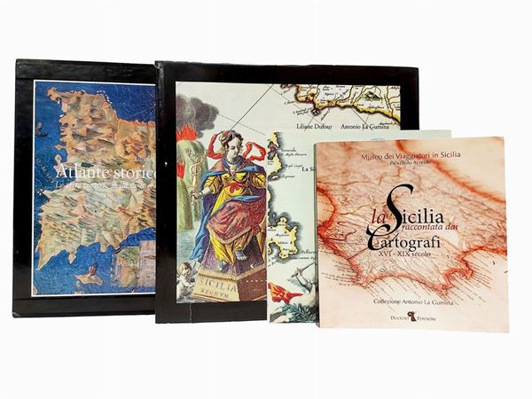 Lotto di libri sulla cartografia siciliana