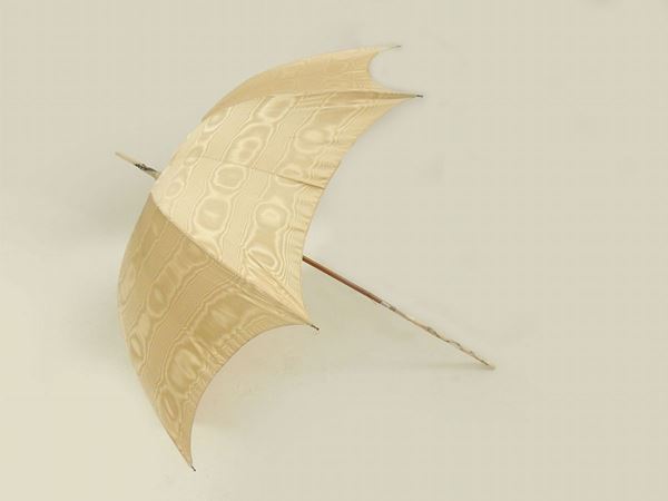 Ivory silk and mother of pearl umbrella