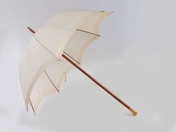 Ivory silk, bambù e gold umbrella