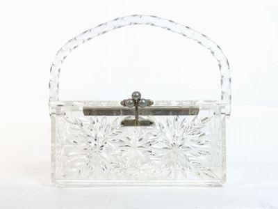Borsa a Mano in Lucite Trasparente Incisa