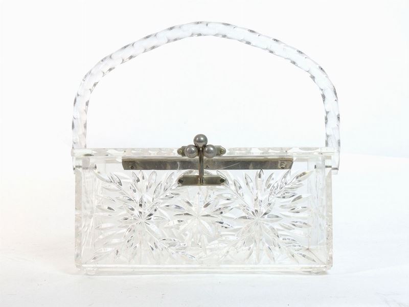 Borsa a Mano in Lucite Trasparente Incisa