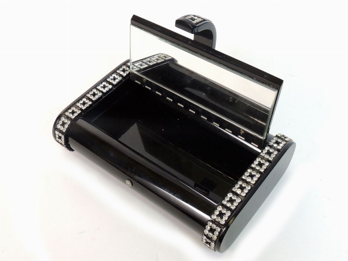 Clutch in Lucite Nera e Strass, Wilardy