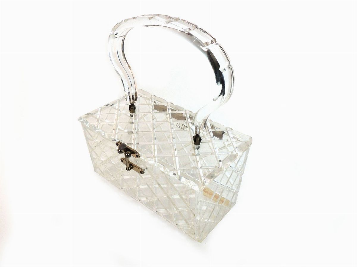 Borsa a Mano in Lucite Trasparente, Charles S Kahn Inc.