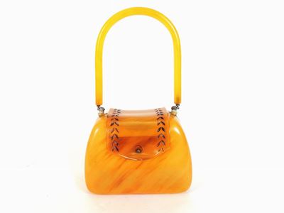 Borsa a Mano in Lucite Color Miele, Llewellyn Inc. N. Y.