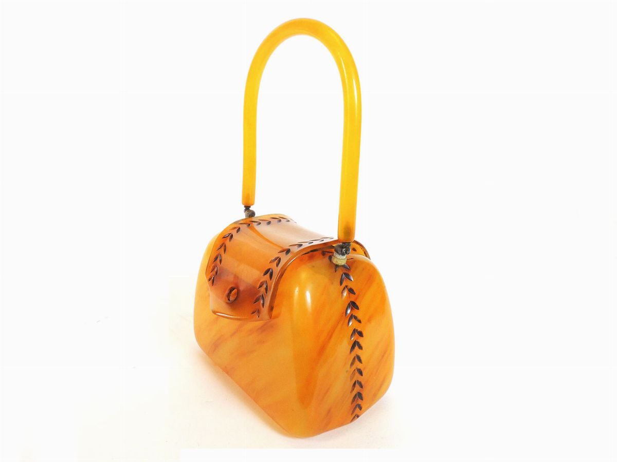 Borsa a Mano in Lucite Color Miele, Llewellyn Inc. N. Y.
