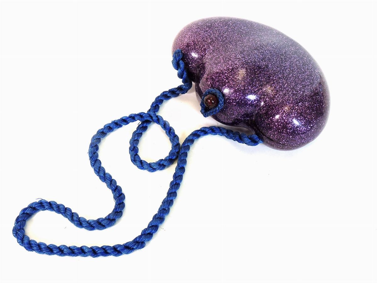 Borsetta da Sera in Resina Viola con Glitter, Borbonese