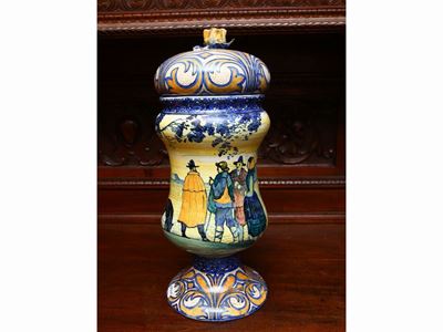 Vaso con Coperchio in Maiolica Attribuibile a Tommaso Cascella