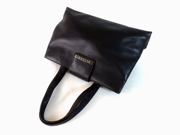 Bvlgari Black Leather Fiore Perspicio Shoulder Bag at 1stDibs