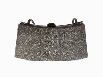 Borsetta da Sera in Pelle Stingray Grigia, Giorgio Armani