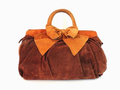 Borsa a Mano in Camoscio Marrone, Braccialini