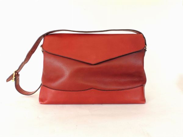 Bordeaux leather shoulder bag, Gherardini  (Eighties)  - Auction Fashion Vintage - Maison Bibelot - Casa d'Aste Firenze - Milano
